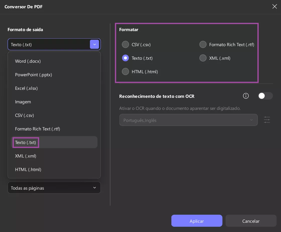converter pdf para texto com updf
