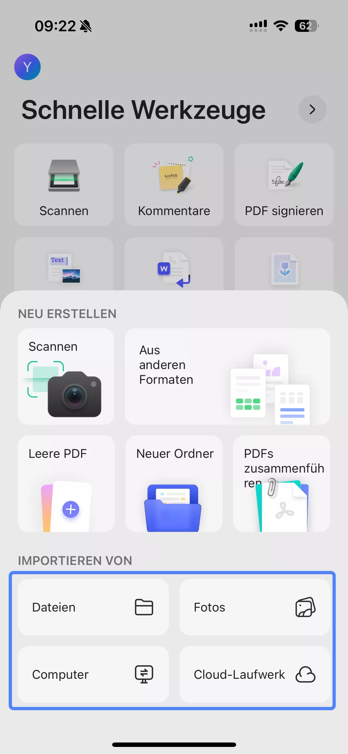 PDF-Formulare von Ihrem iOS-Gerät importieren