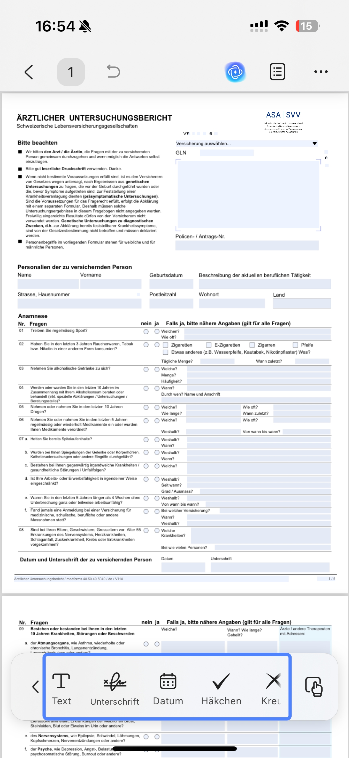 Ausfüllen & Unterschreiben