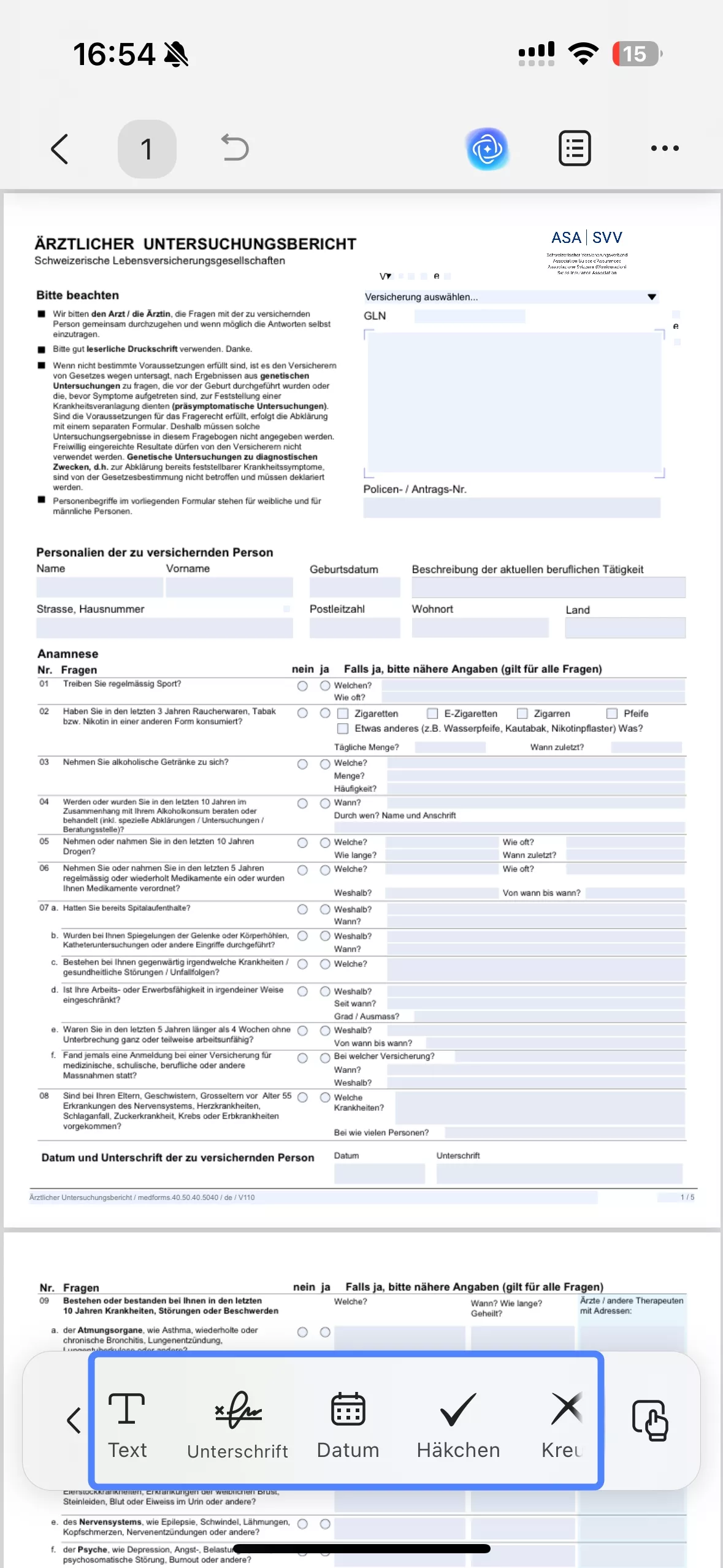 Ausfüllen & Unterschreiben