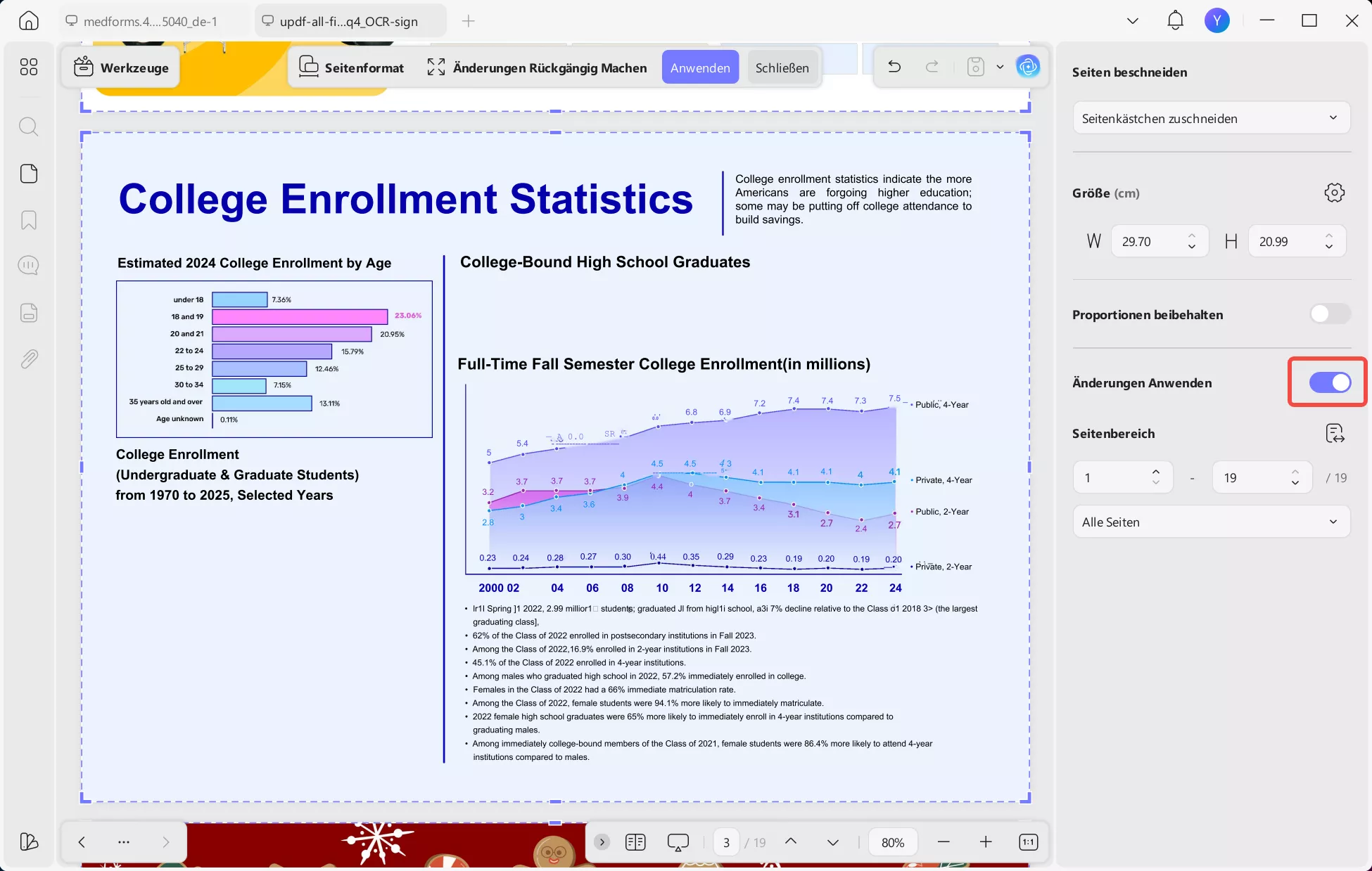 Schnittmarken in InDesign aktivieren Sie die Option „Änderungen anwenden“ mit UPDF.