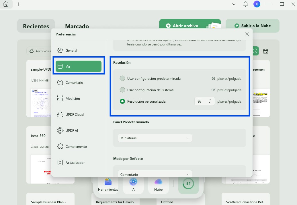 customize resolution updf win