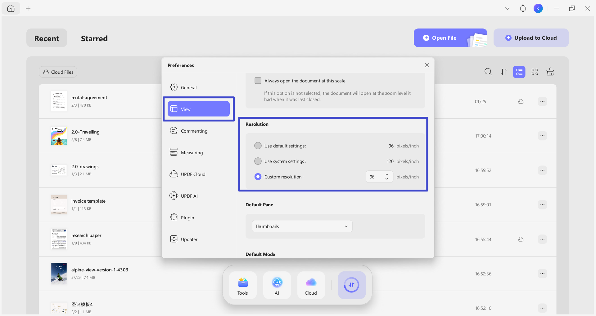 customize resolution updf win