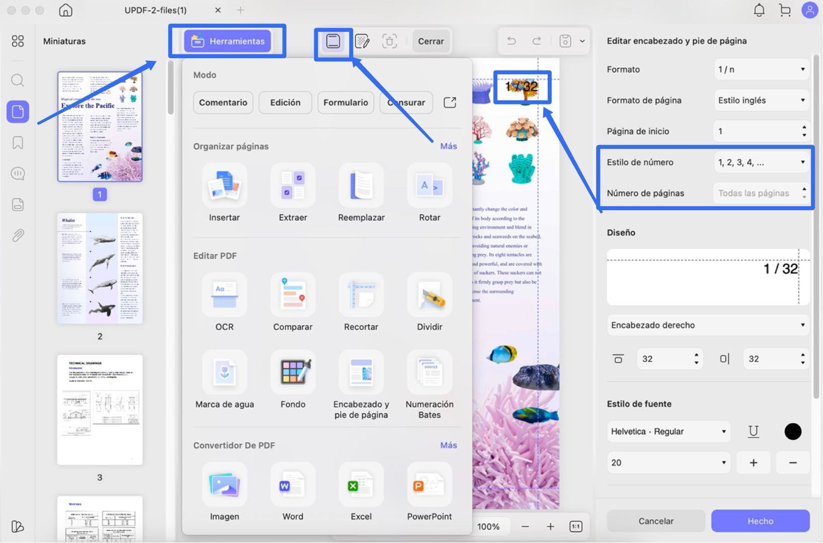 customize the total page count displayed in header