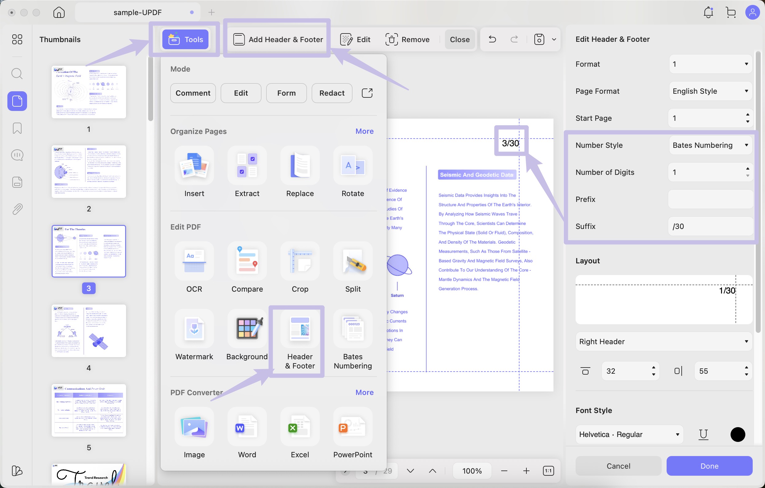 customize the total page count displayed in header