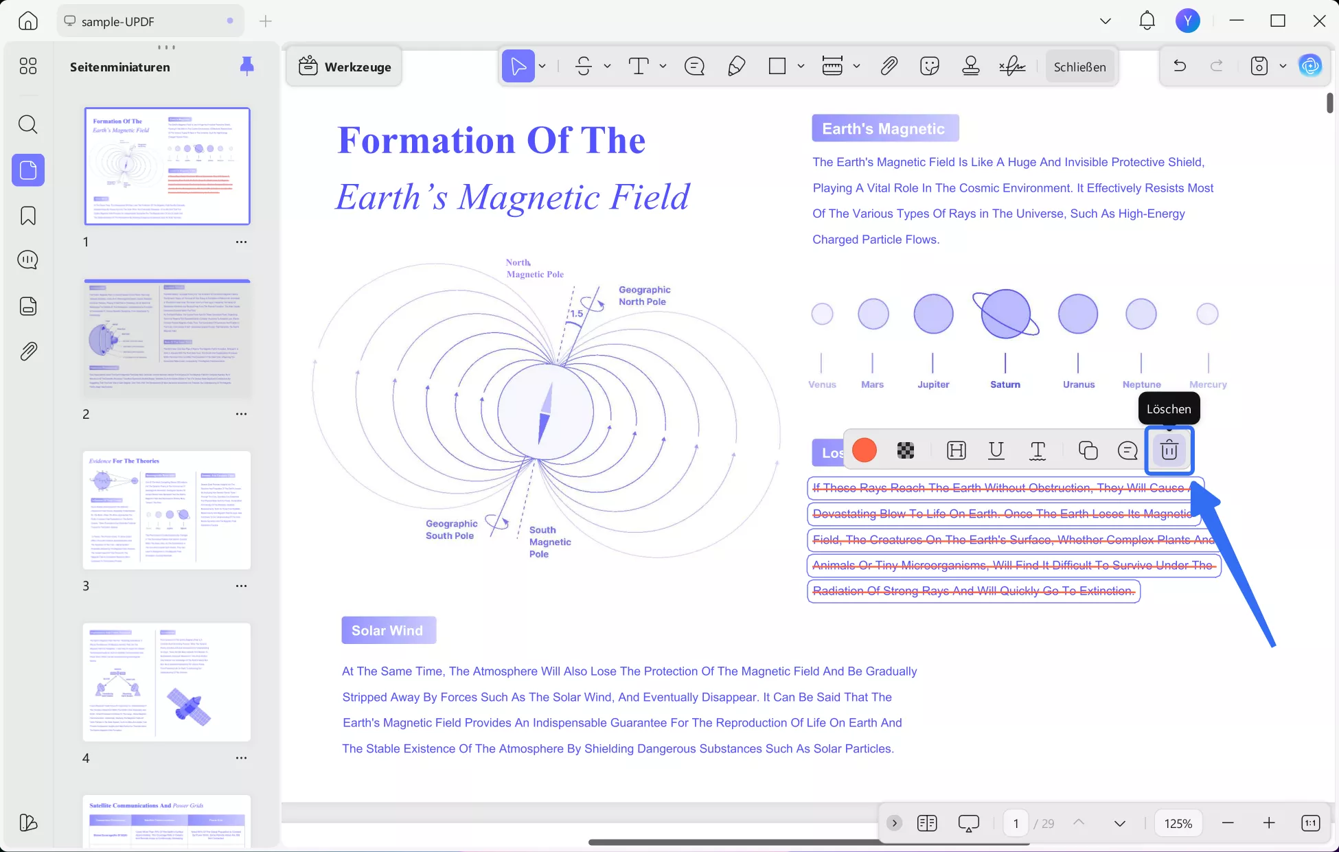Änderungen in PDF-Dateien verfolgen updf löschen