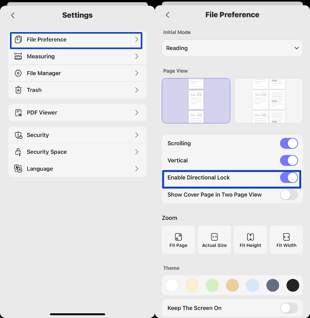 enable directional lock