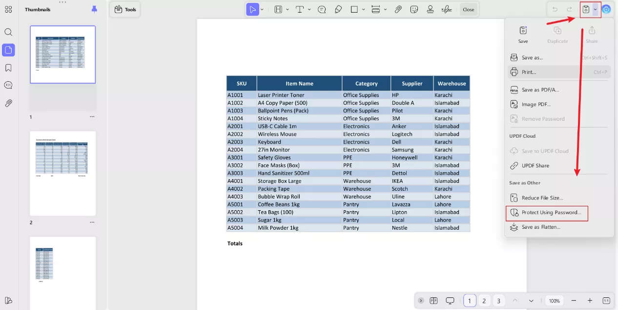 add password protection