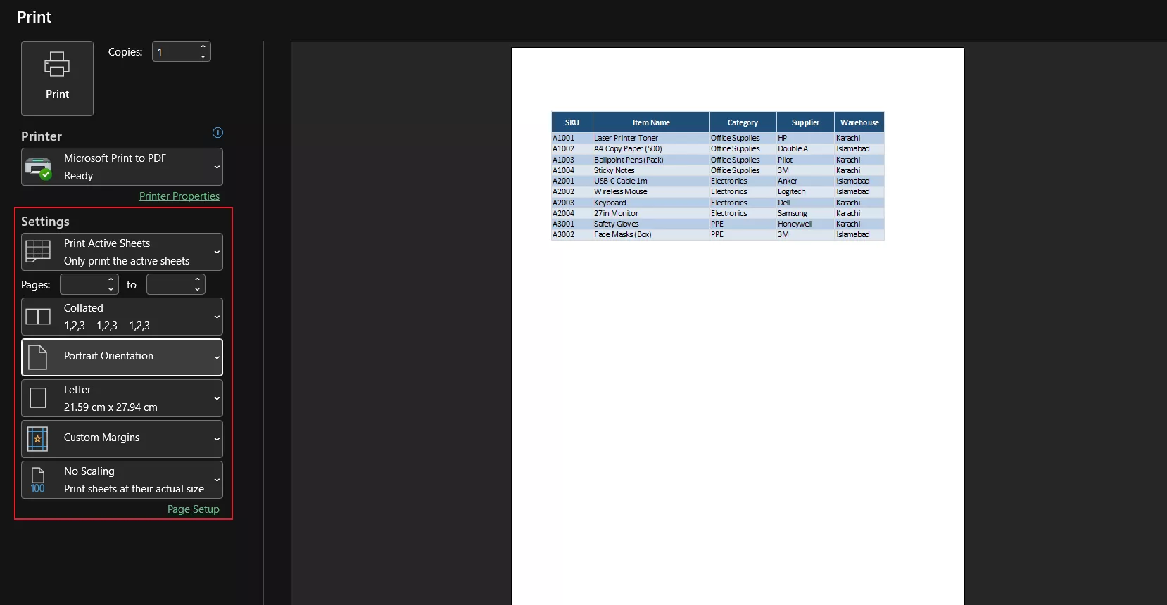 print settings optimization