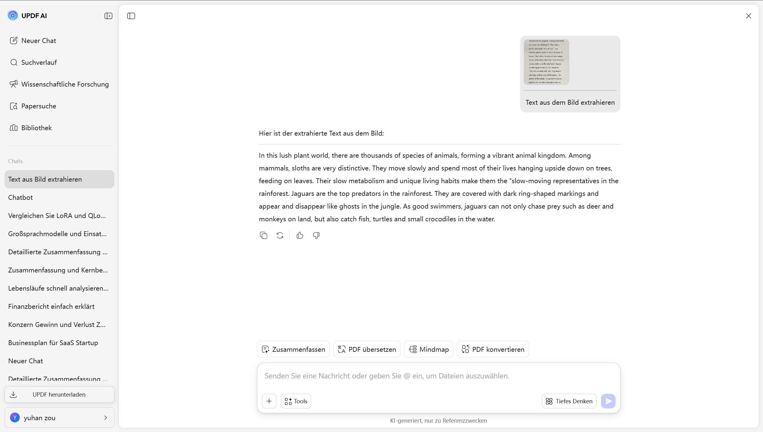 Text aus Bild extrahieren mit UPDF AI