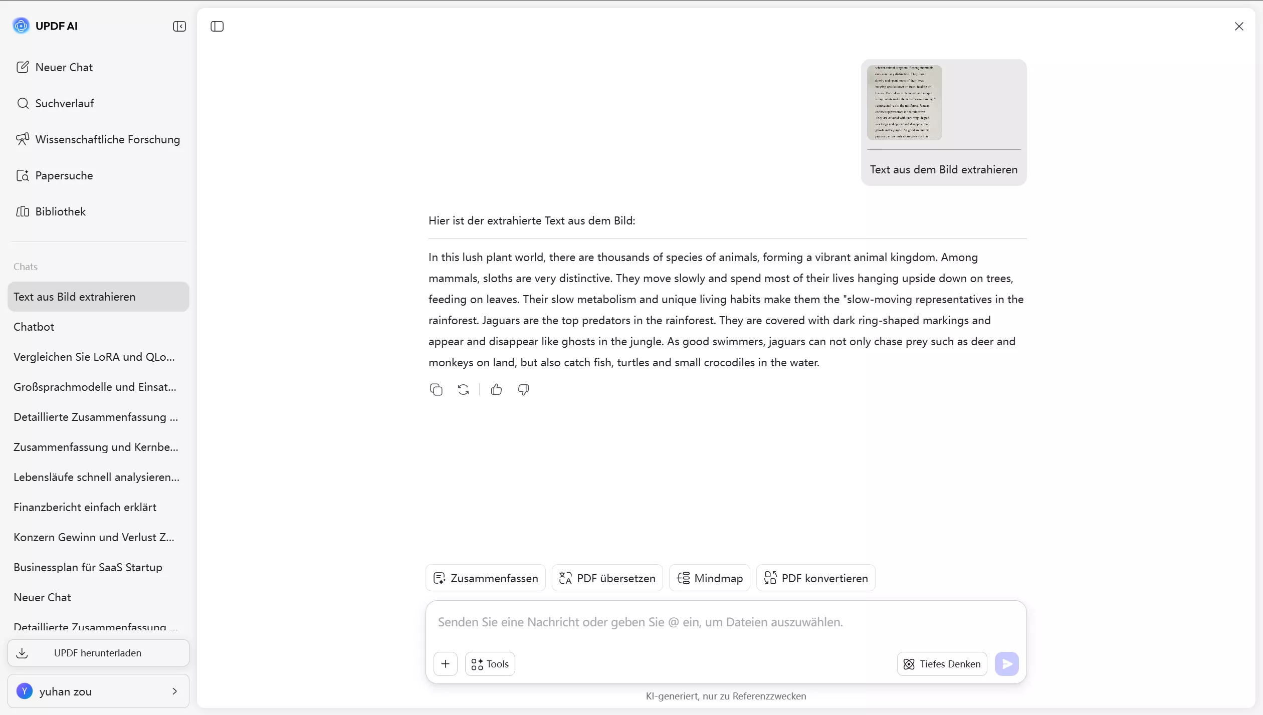 Text aus Bild extrahieren mit UPDF AI