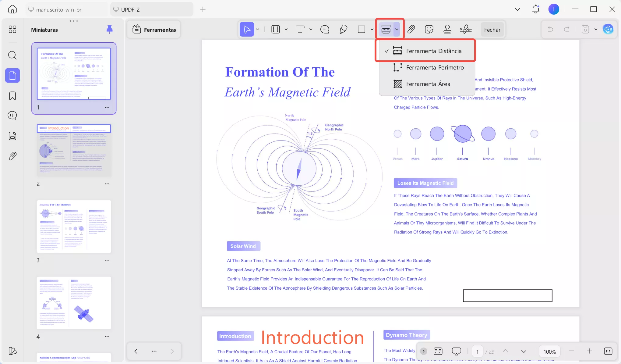 ferramenta de medida do updf para windows