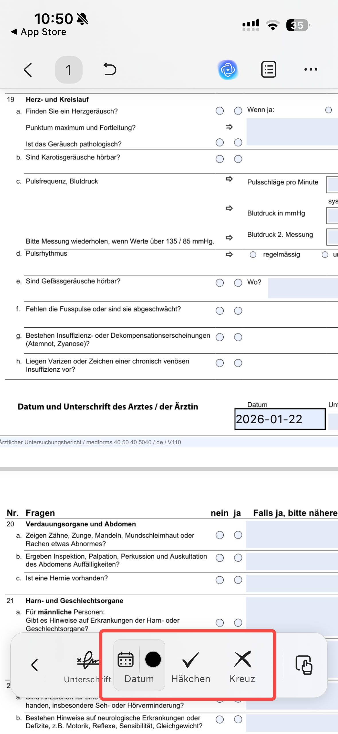 Formulare mit Datumsfeldern erstellen und ausfüllen