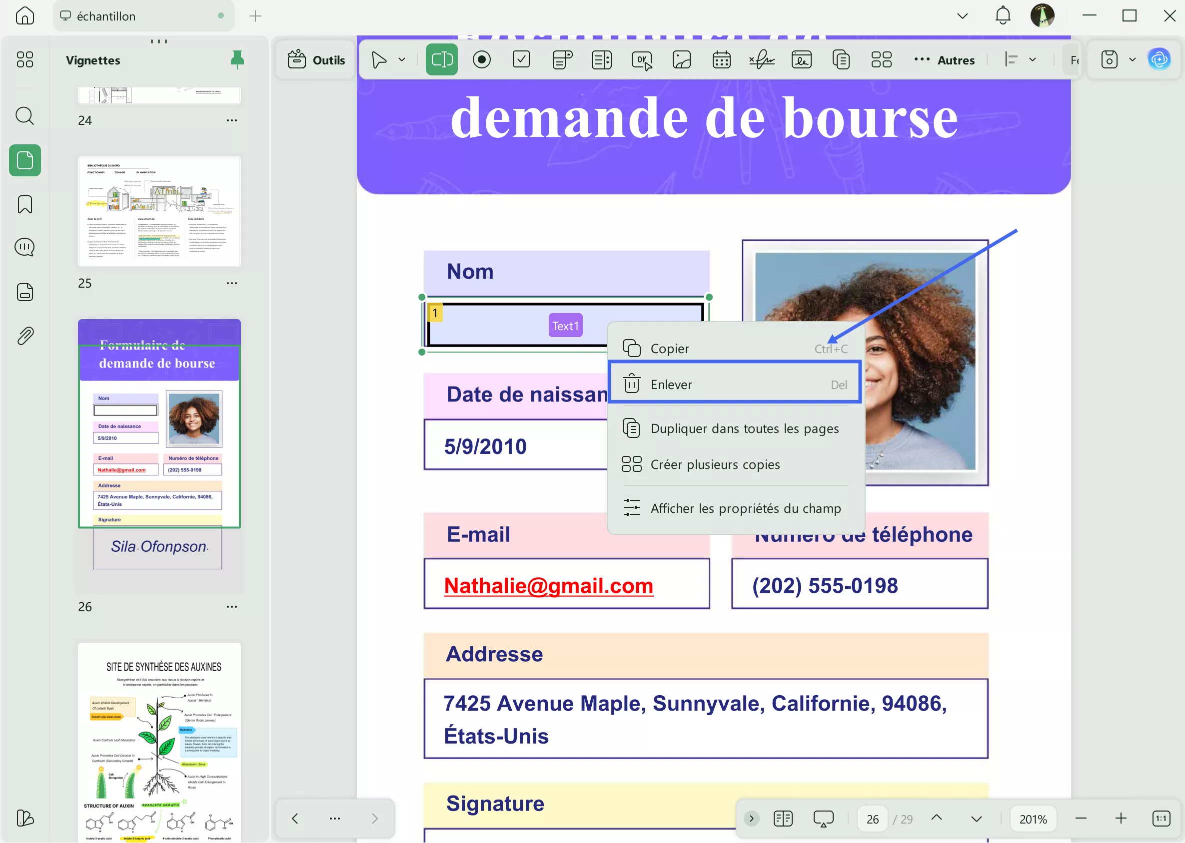 supprimer les zones de texte indésirables