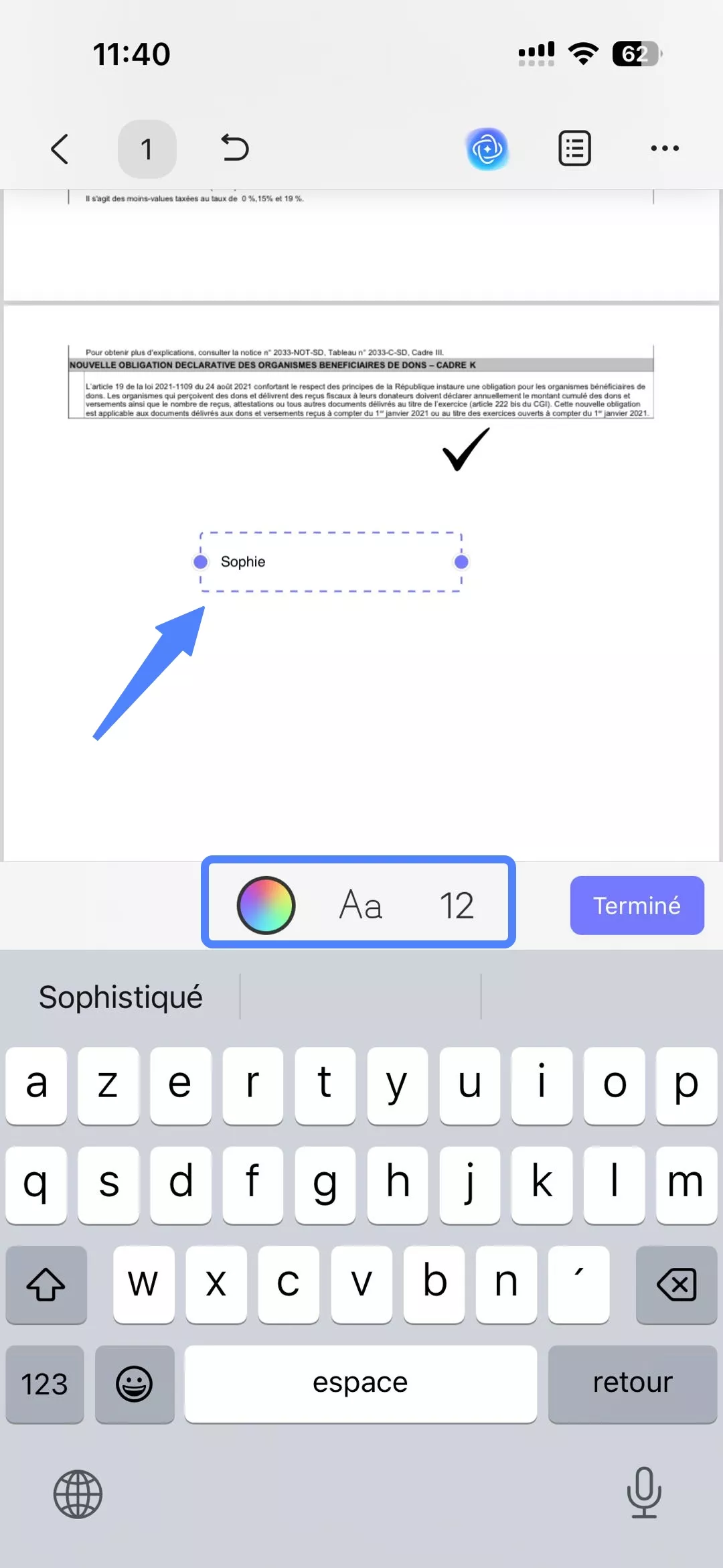 ajuster l'apparence du texte