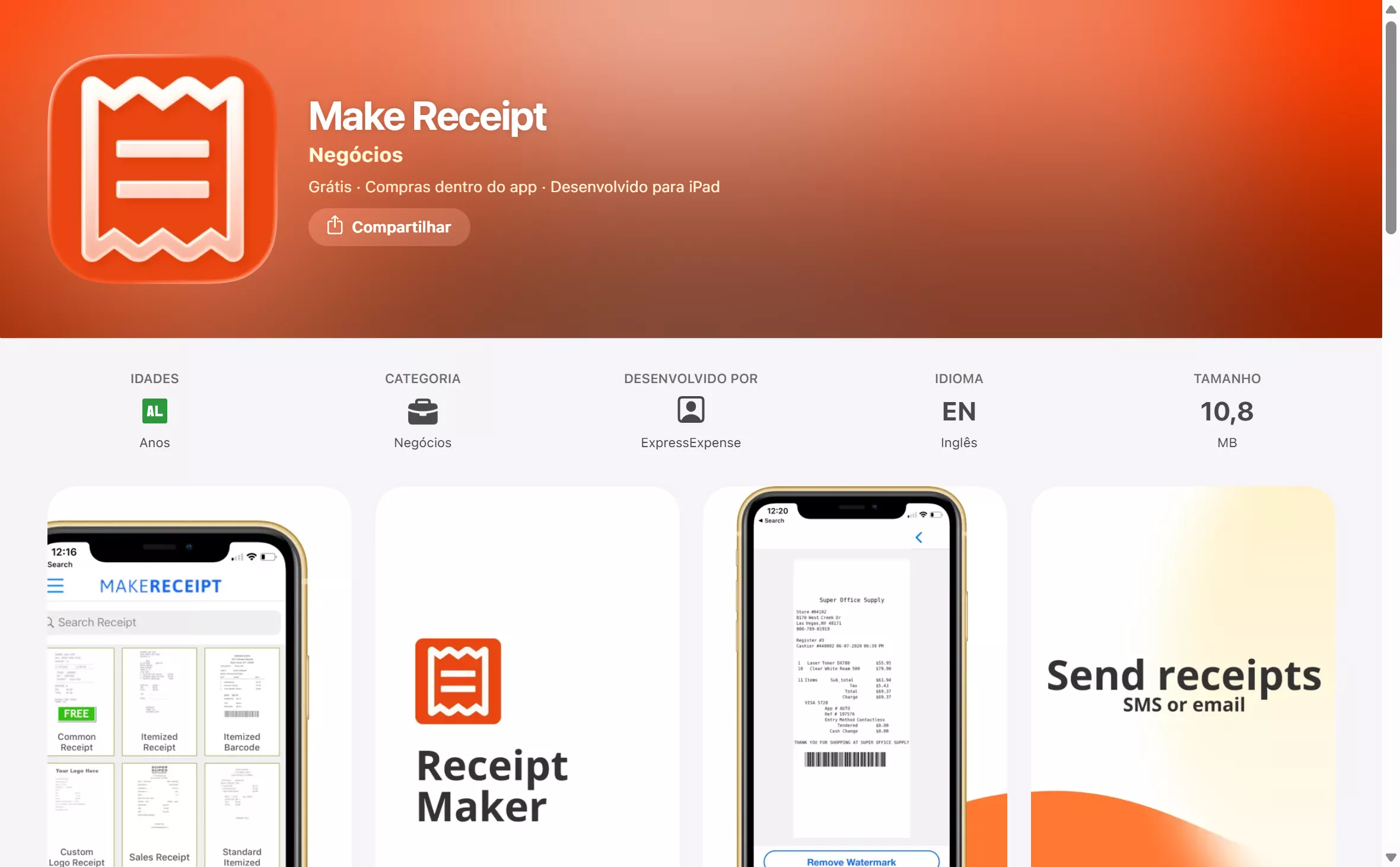 gerador de recibos / criar recibo