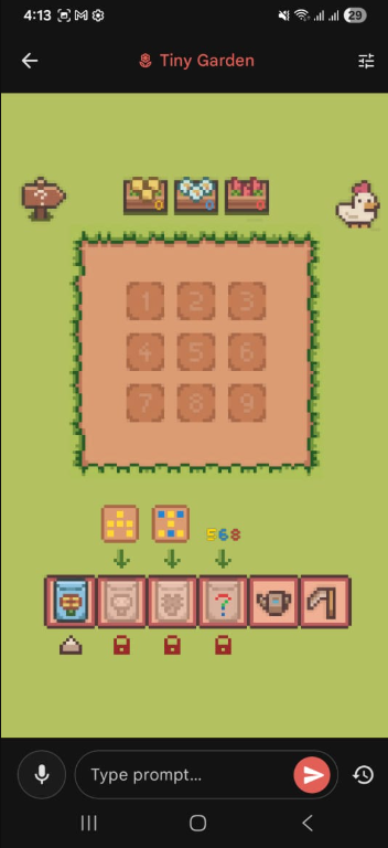 tiny garden interface