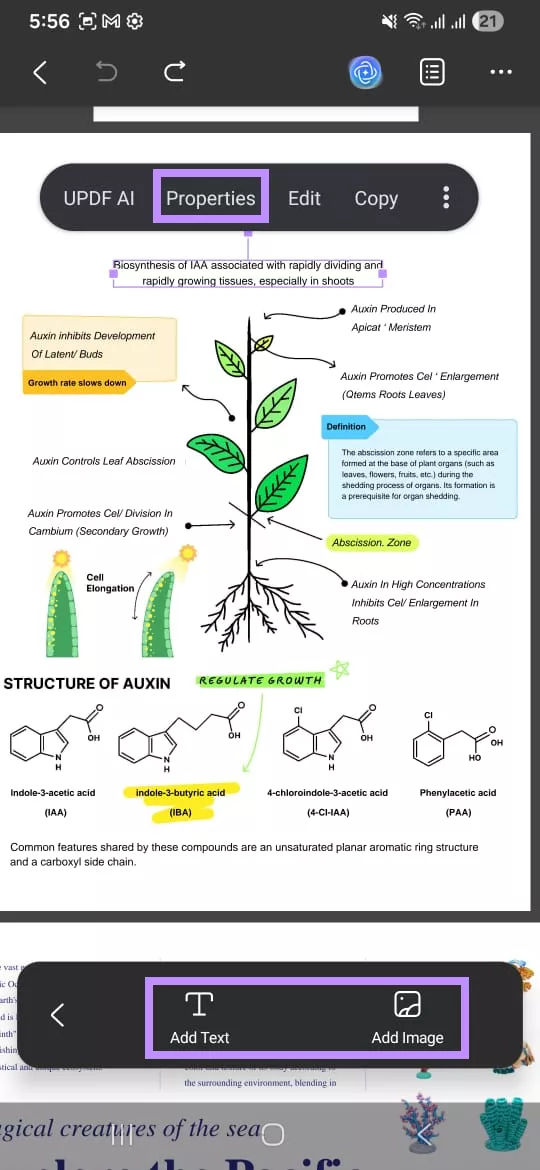 editing in updf mobile