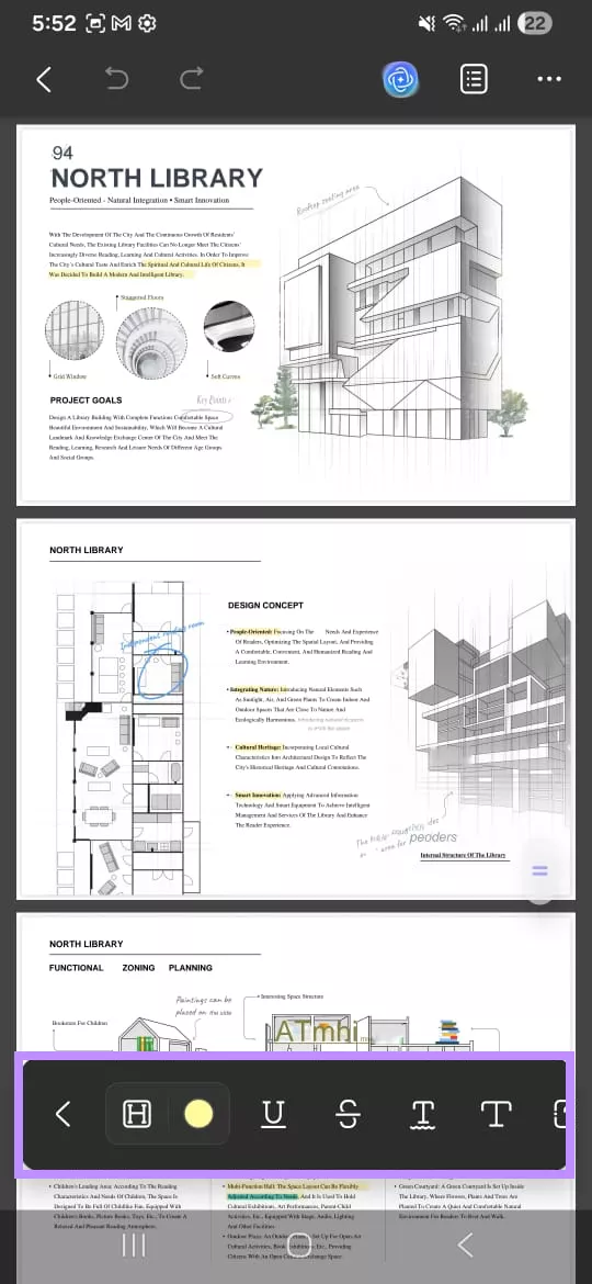 annotating in updf mobile
