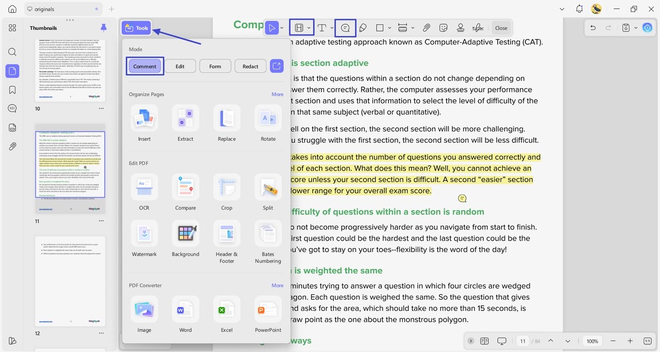 highlight annotate important gre notes