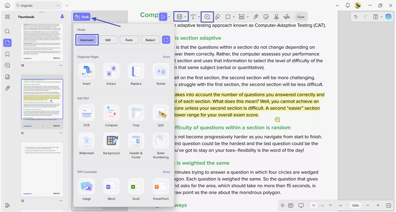 highlight annotate important gre notes
