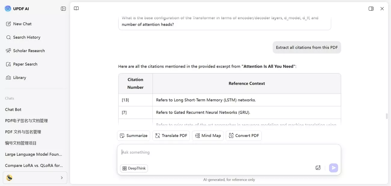 use updf chat pdf extract details