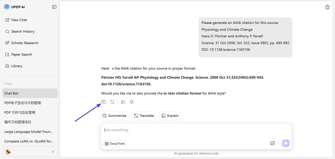 copy generated citation for use