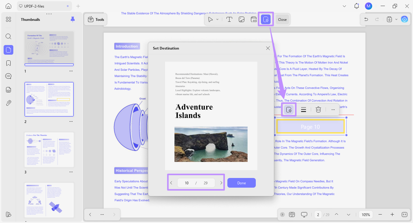 adding page links