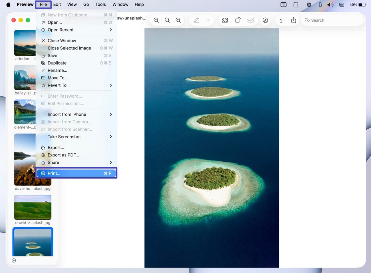 access print interface mac