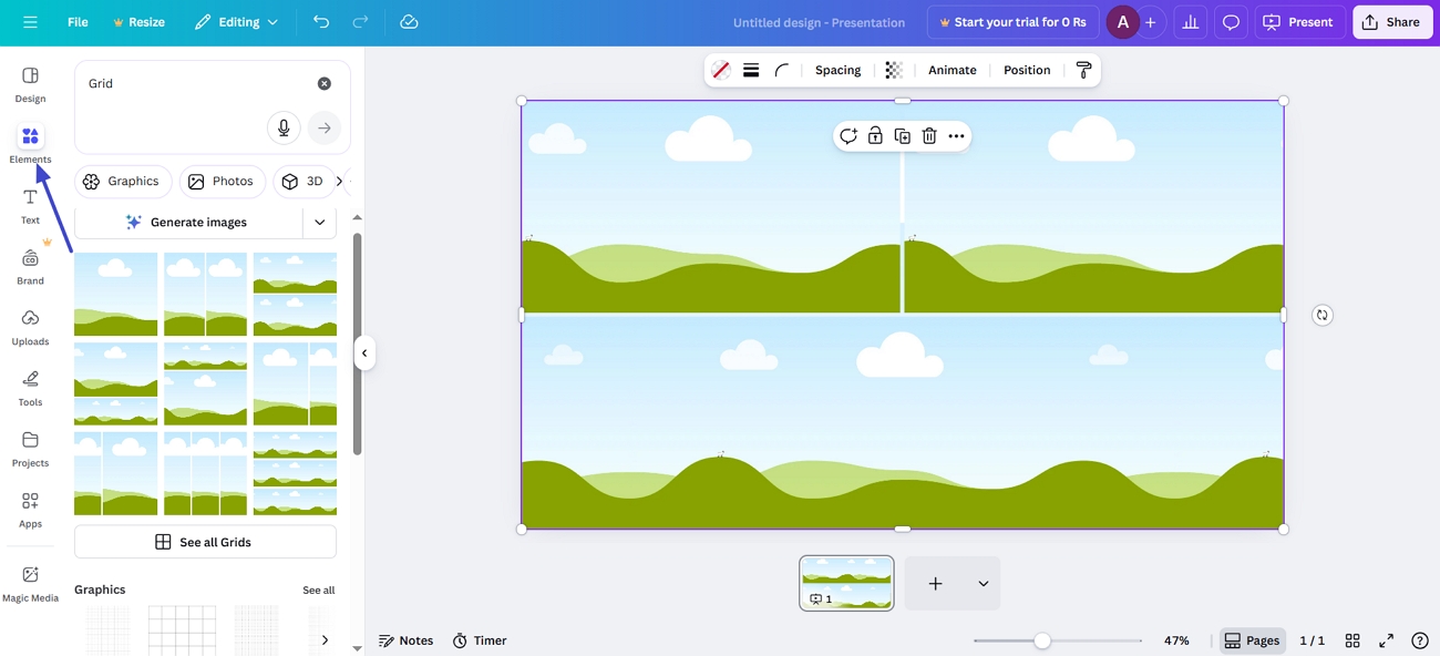 select multiple images grid cava tool