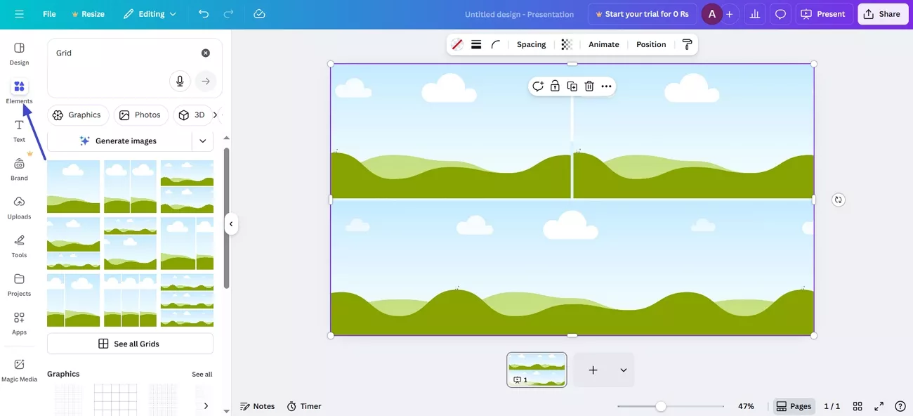 select multiple images grid cava tool