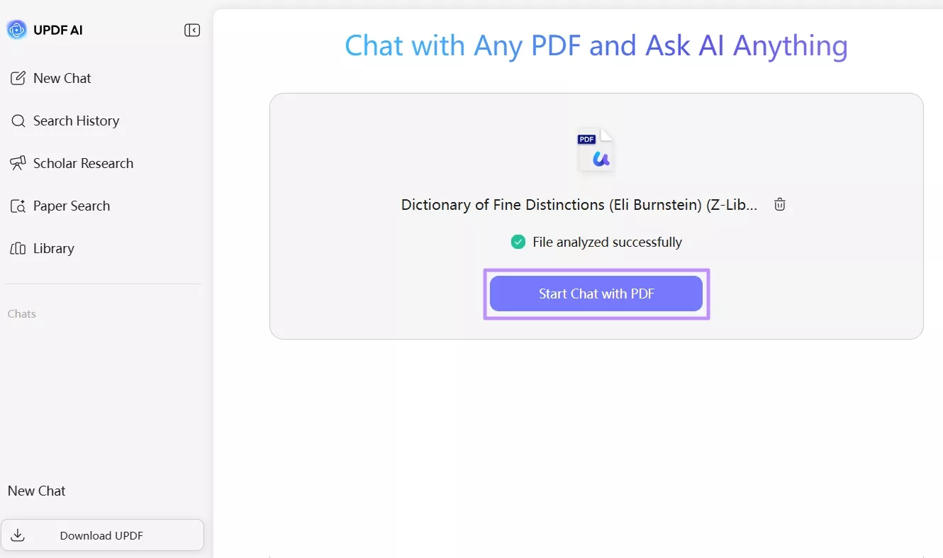 start chat with updf ai