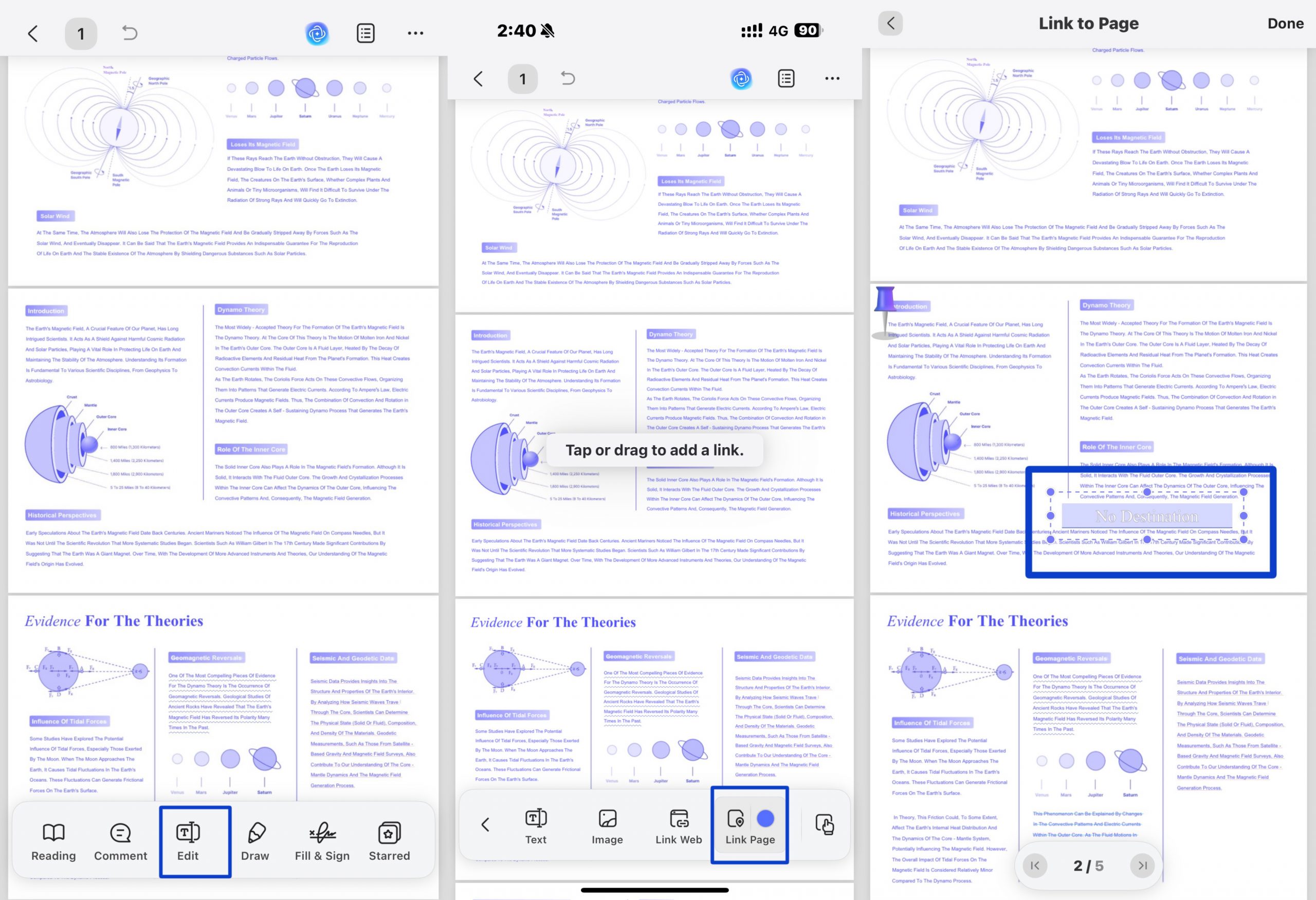 select area to link page