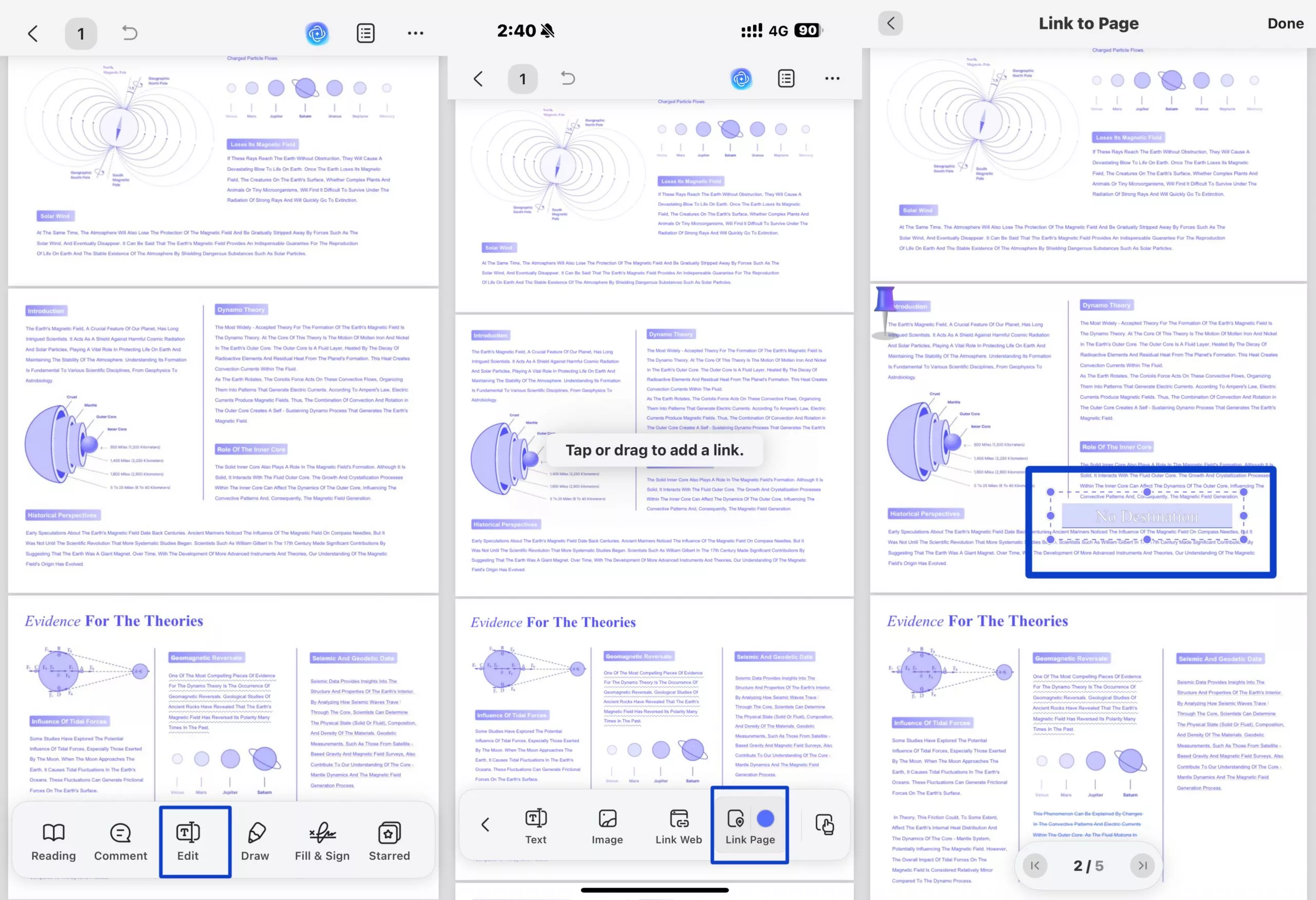 select area to link page