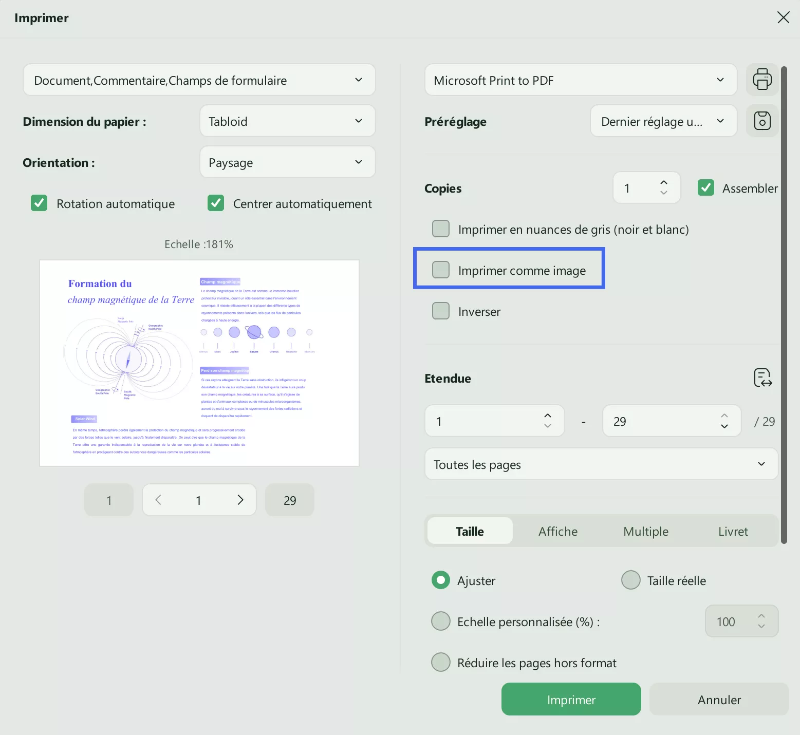 Imprimer sous forme d'image avec UPDF