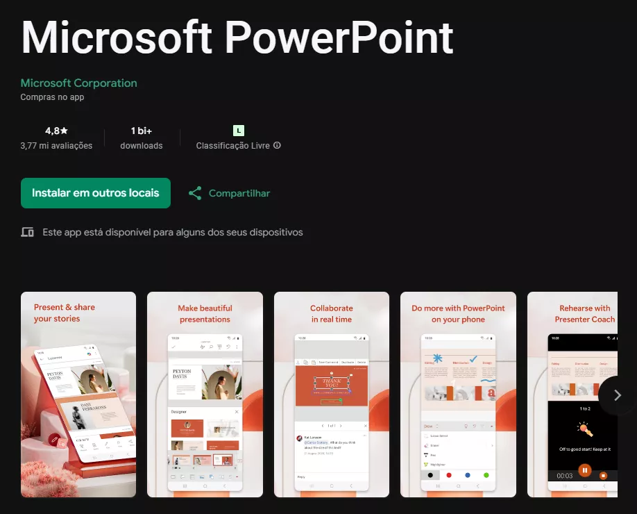 microsoft powerpoint - uma das alternativas gratuitas ao keynote para android 