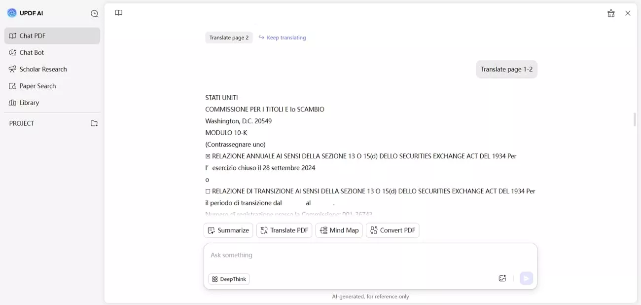 translate pdfs with updf ai