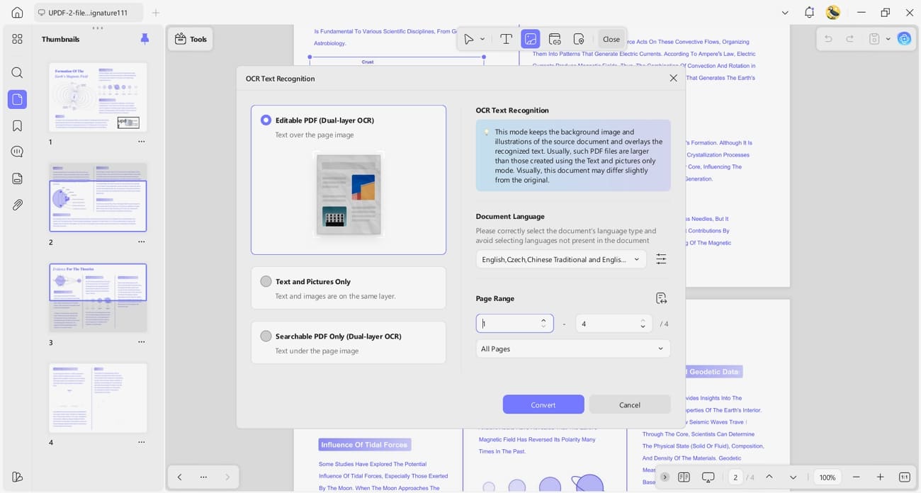 turning scanned pdf editable pages
