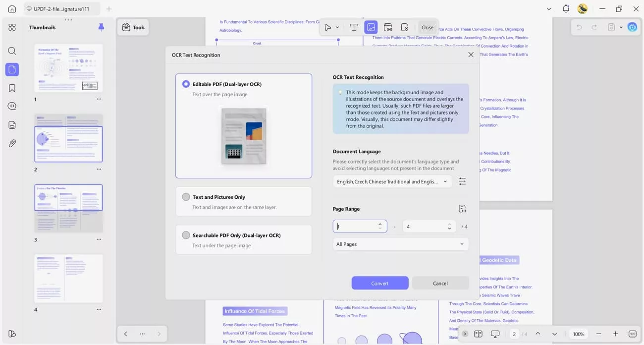 turning scanned pdf editable pages