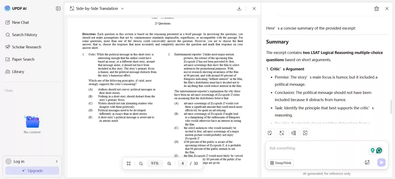 summarize lsat answers better understanding