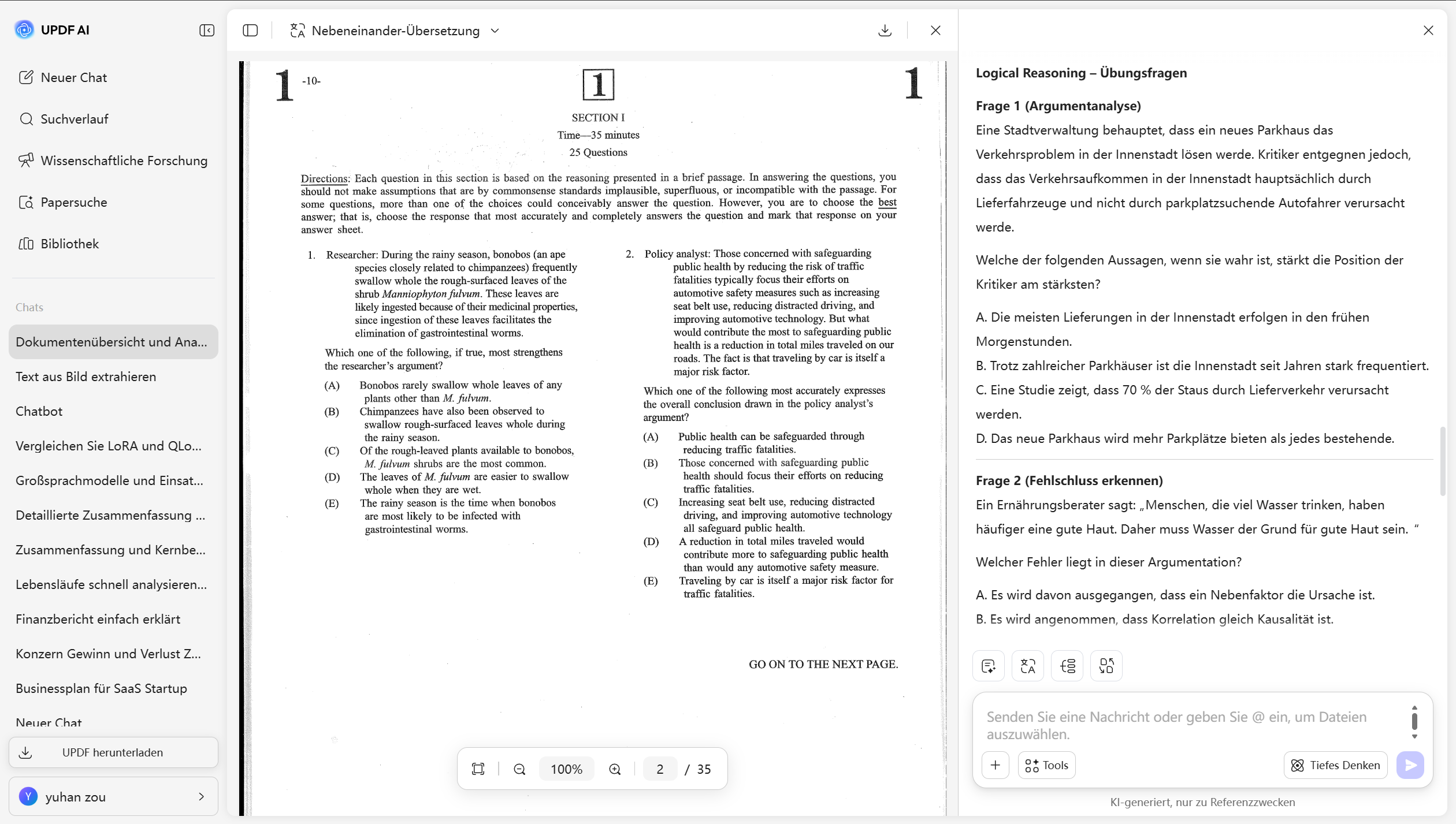 updf online LSAT-Übungsfragen generieren