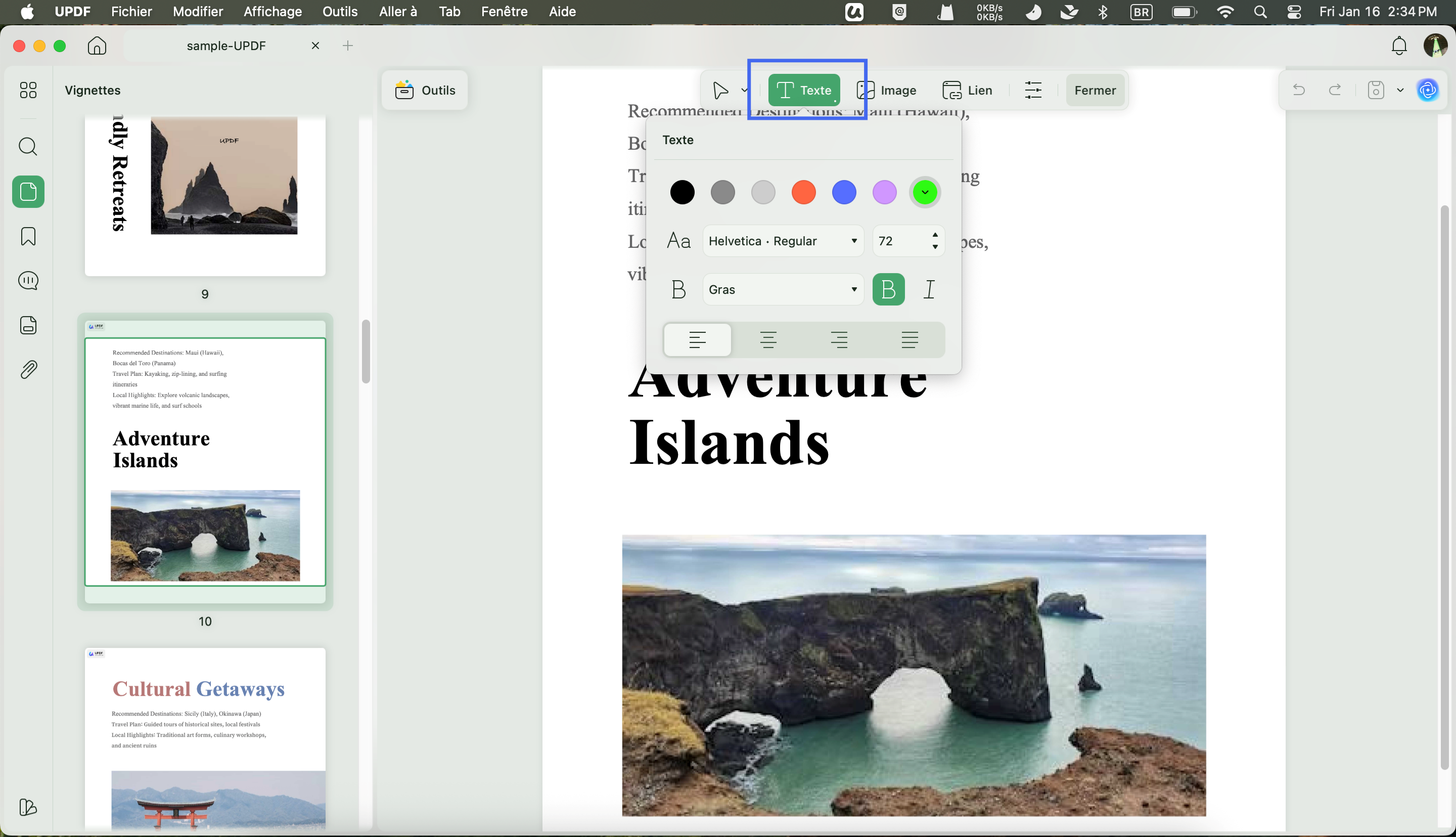 Définir le style du texte