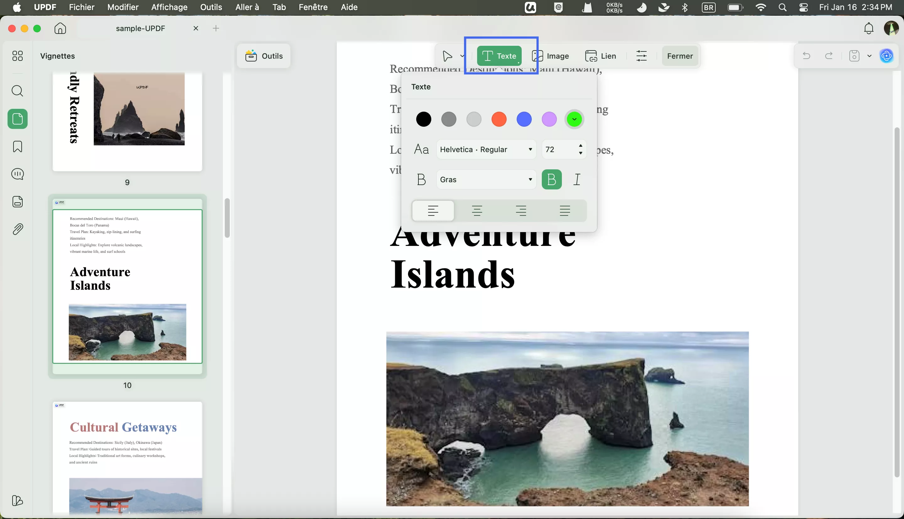 Définir le style du texte