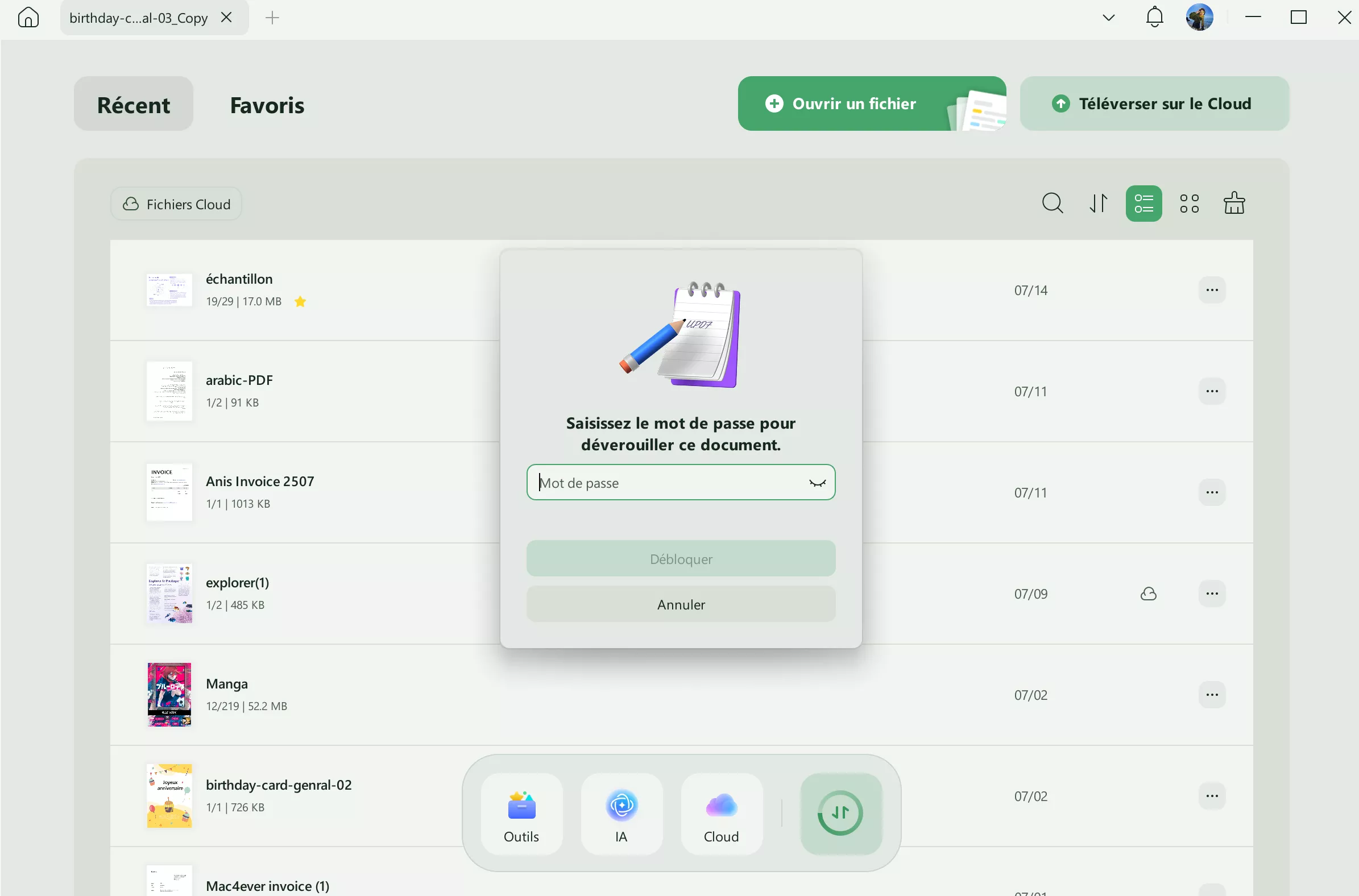 fractionner les fichiers PDF volumineux (updf)