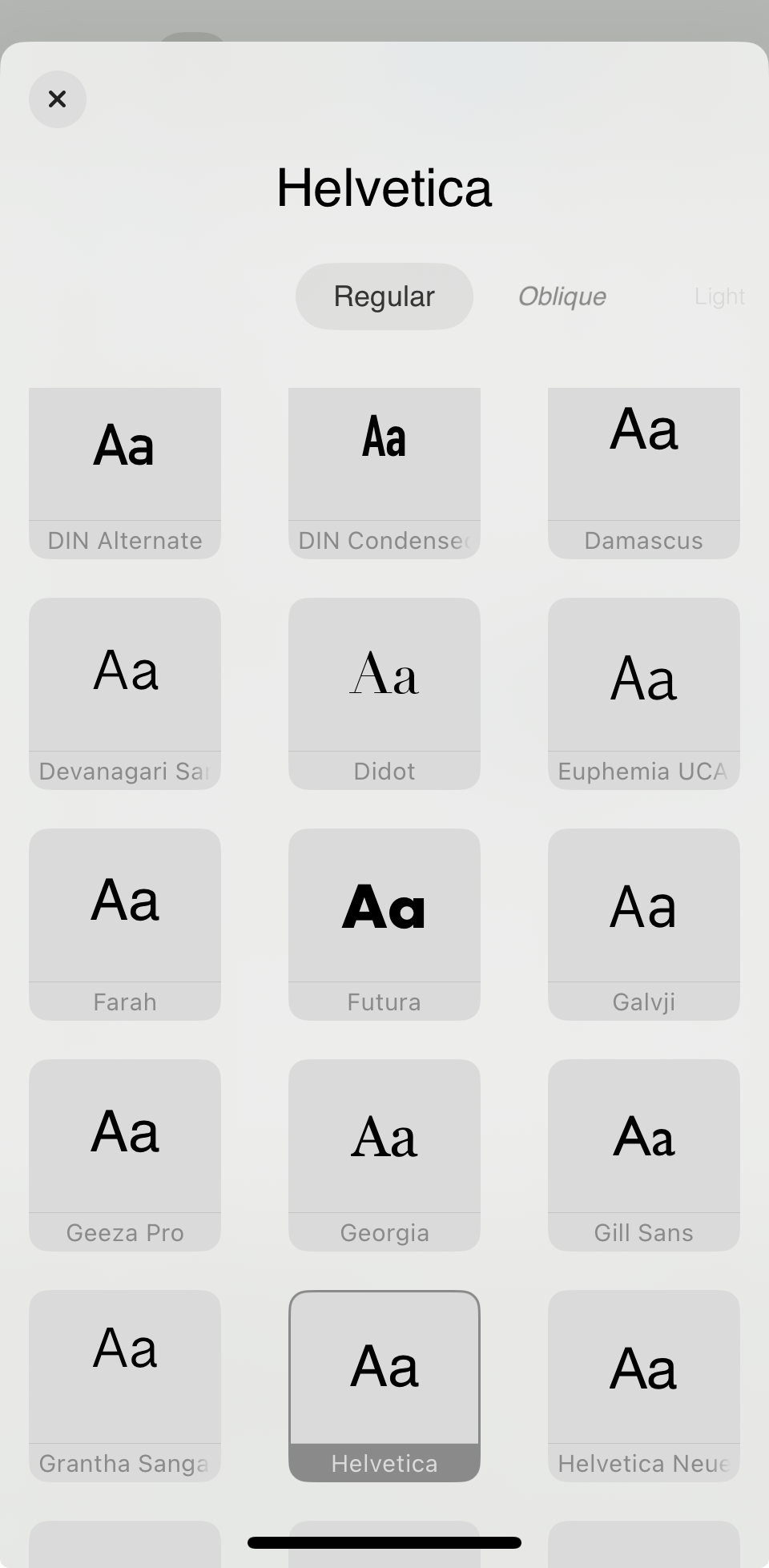 use os ícones de formatação acima do teclado