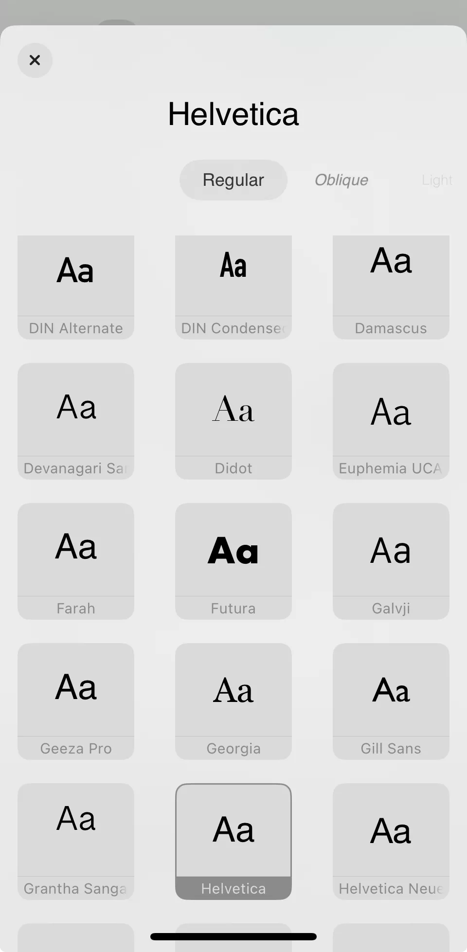 use os ícones de formatação acima do teclado