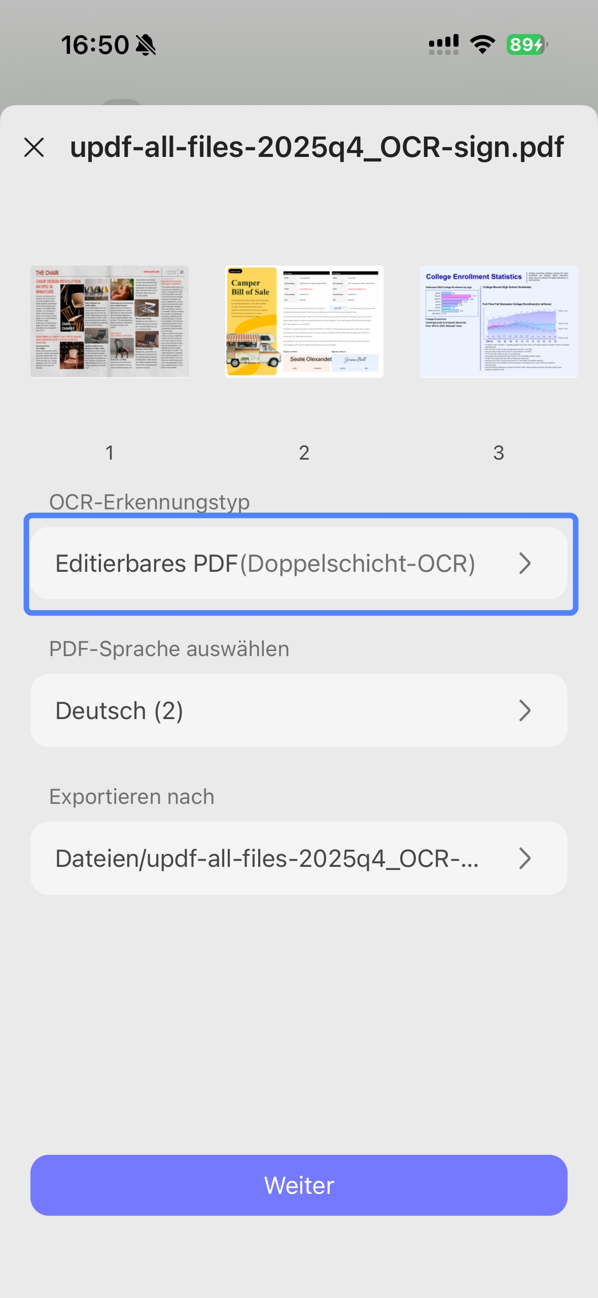 Mobilversion von UPDF OCR