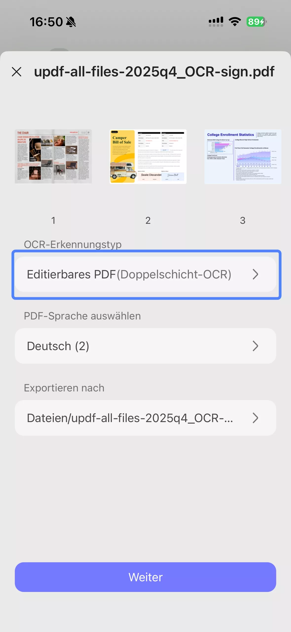 Mobilversion von UPDF OCR