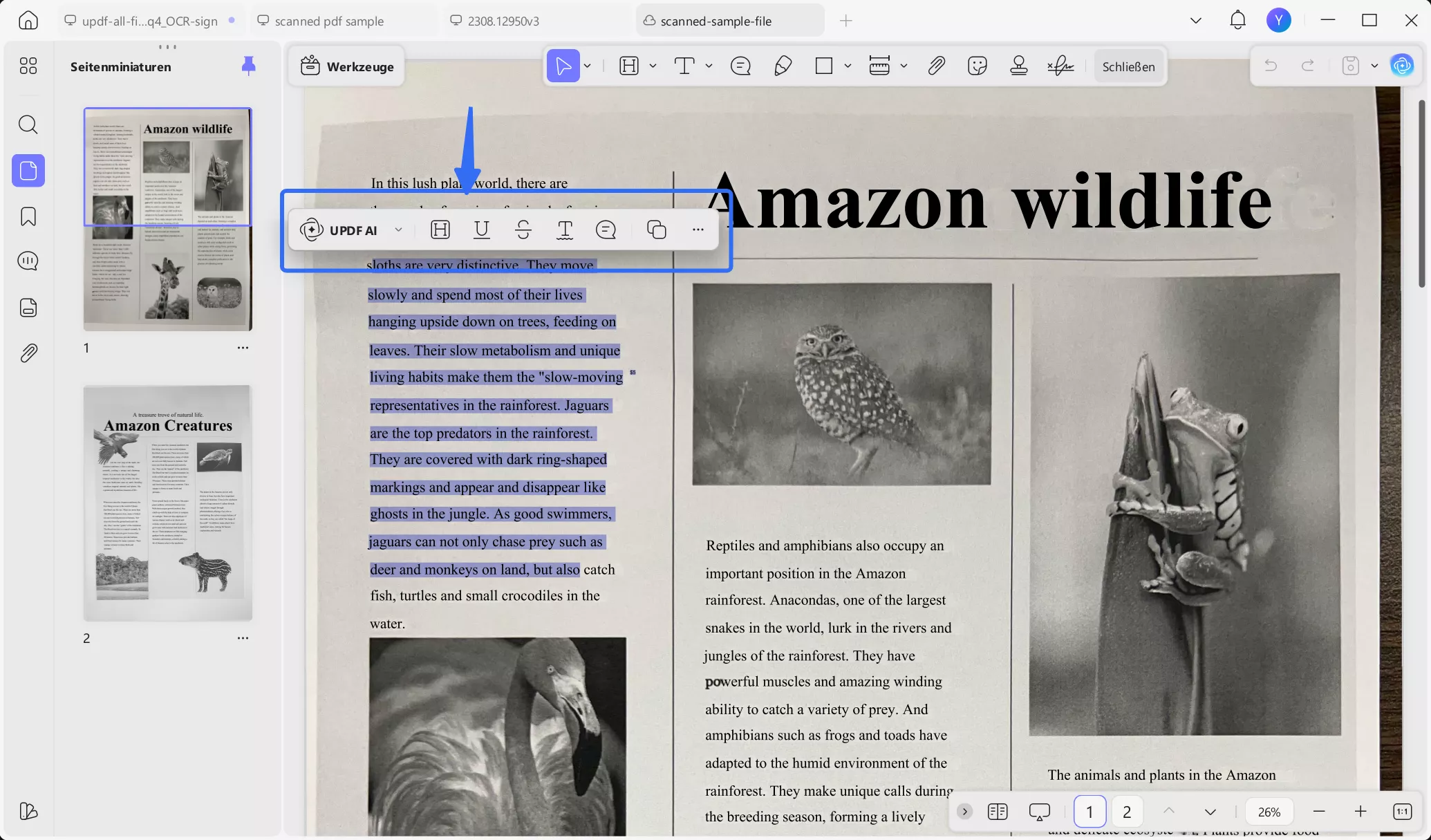 Text aus Bild extrahieren updf bearbeiten 
