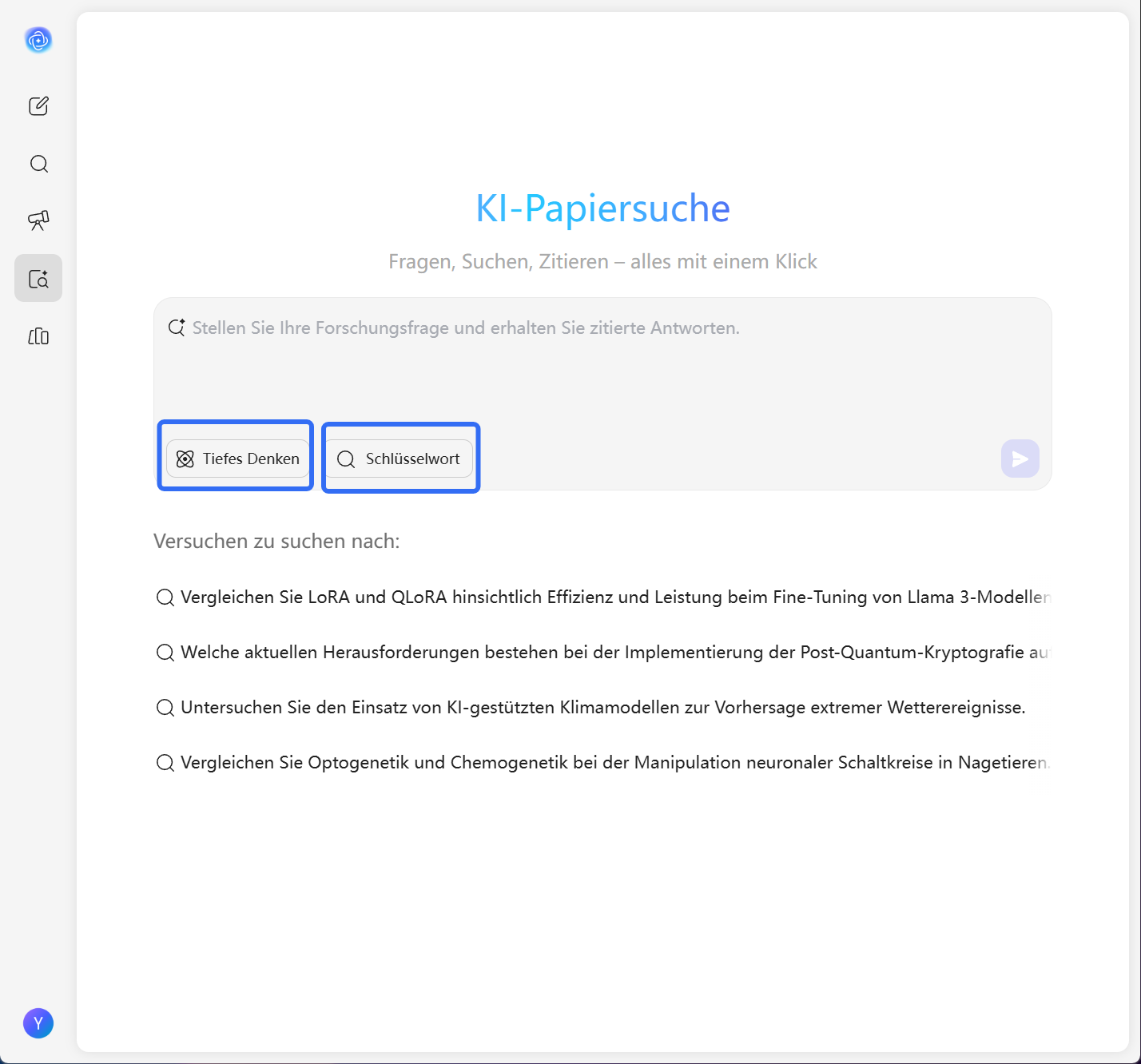 Die Papersuche-Funktion von UPDF AI